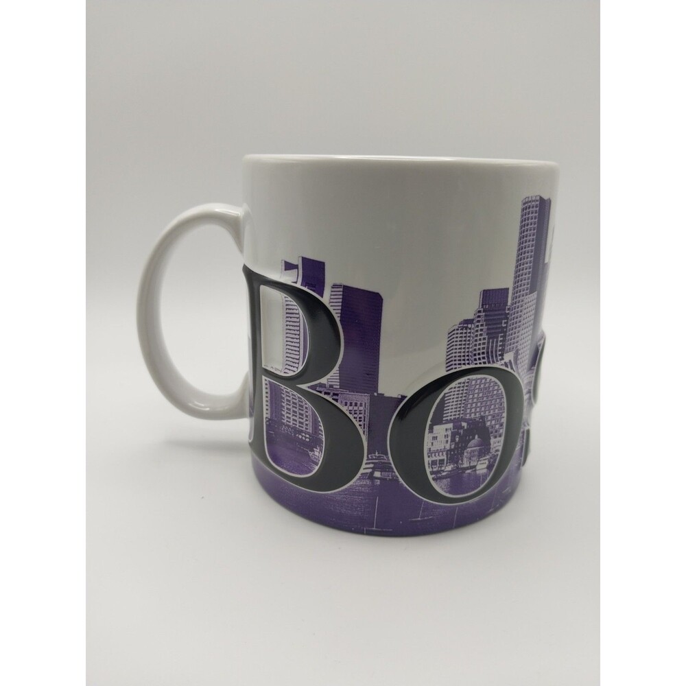 Boston Mug 2007 18oz BOSTON Collectors Cup Raised 3D Letters City Landscape